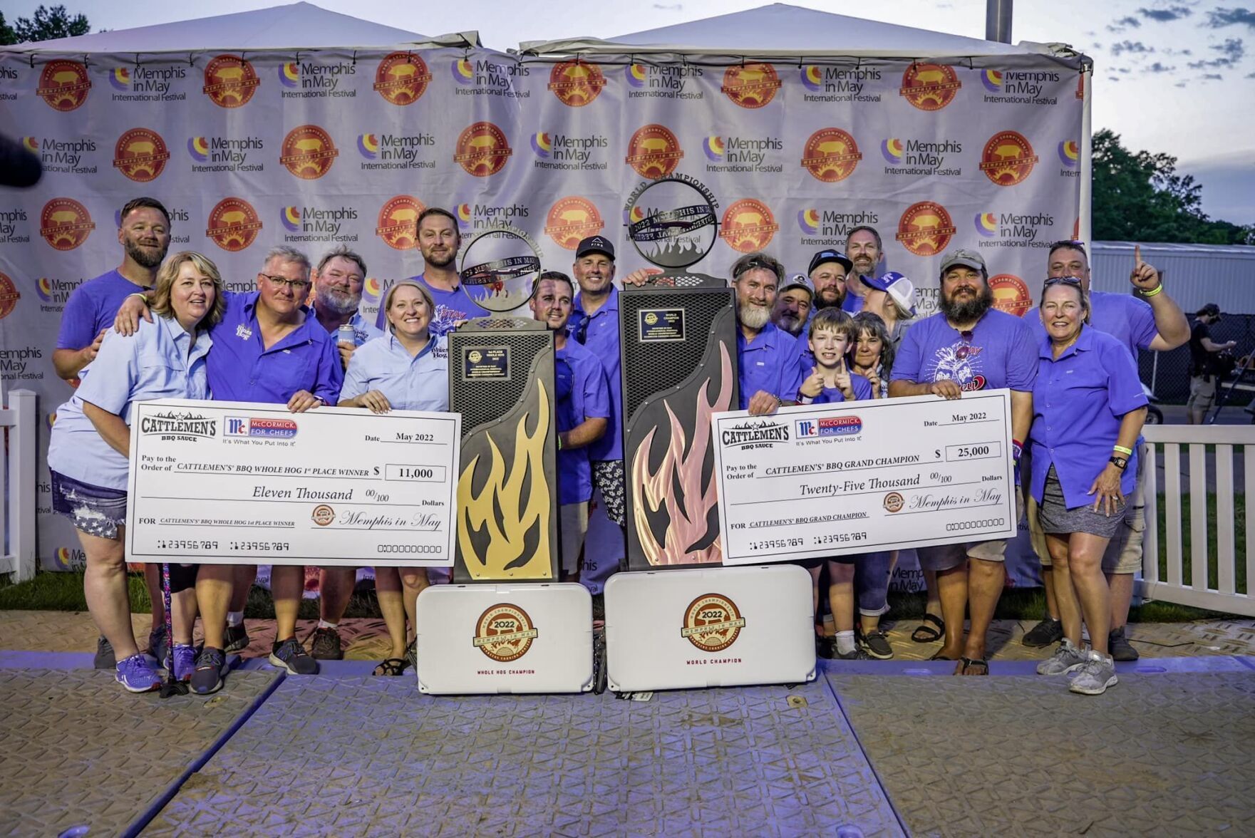 The Blues Hog barbecue team after winning the recent Memphis in May competition